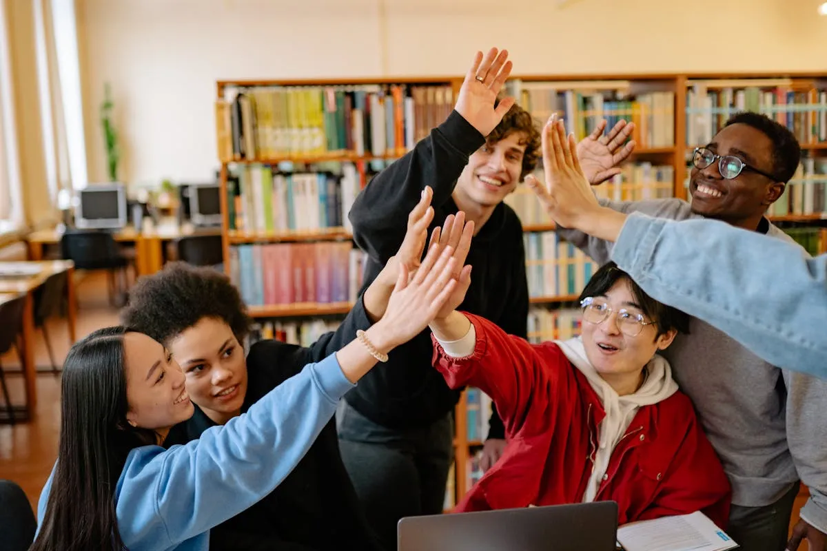 IB Mathematics AA/AI students celebrating academic success